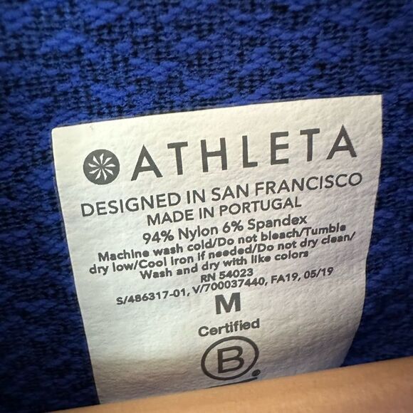 Athleta Flurry Peak Turtleneck Long Sleeve Top Blue Black Size M - Picture 4 of 5